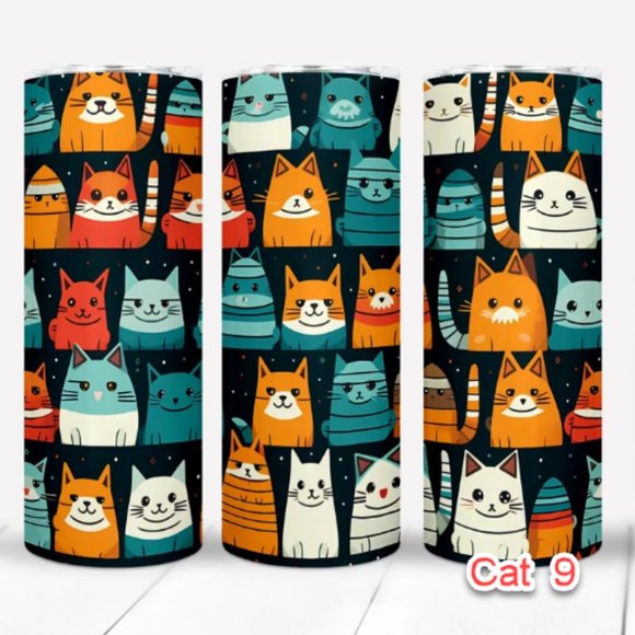 CATS TUMBLER CUP - Choose style Stainless w Lid - NWT for hot Cold - Picture 10 of 14